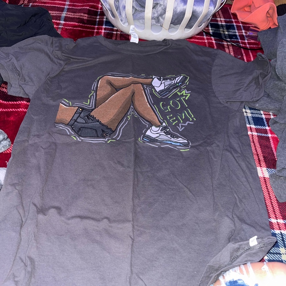 Graphic Tee with Sneakers Design